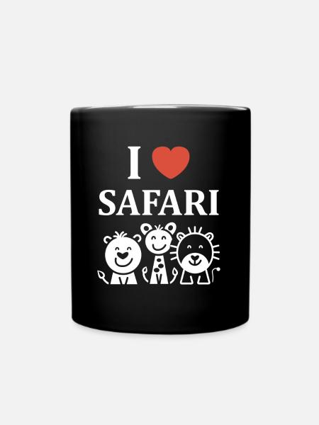 Ich liebe Safari - Tasse einfarbig - Schwarz