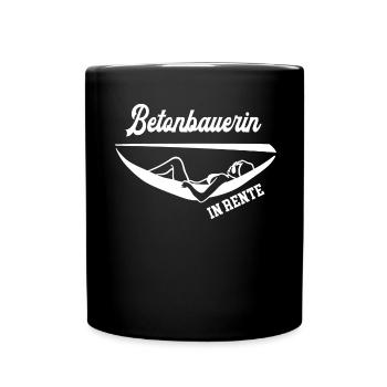 Betonbauerin Rente Rentnerin Betonbau Ruhestand - Tasse einfarbig - Schwarz - Vorne
