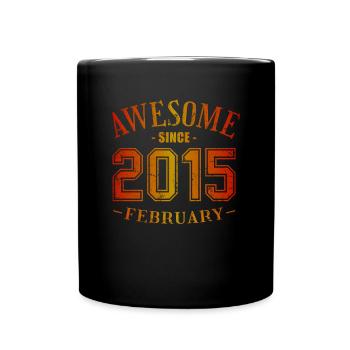 Février 2015 - Anniversaire en février Génial - Mug uni - noir - Devant