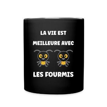 Humour fourmis - Mug uni - noir - Devant