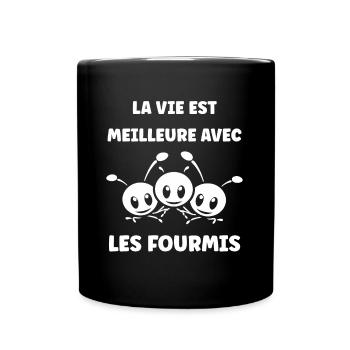 Humour fourmis - Mug uni - noir - Devant