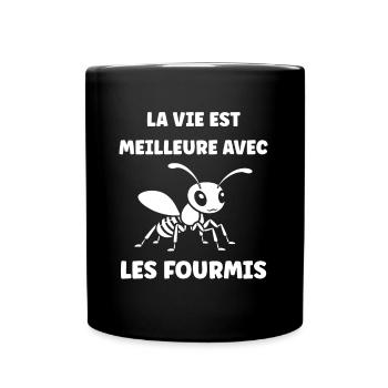 Humour fourmis - Mug uni - noir - Devant