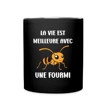Humour fourmis - Mug uni - noir - Devant