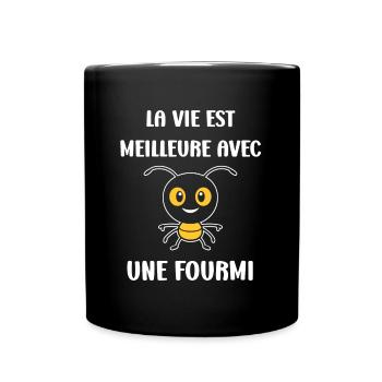 Humour fourmis - Mug uni - noir - Devant