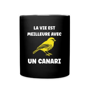 Humour Canari - Mug uni - noir - Devant