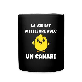 Humour Canari - Mug uni - noir - Devant