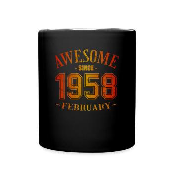 Février 1958 - Anniversaire en février Génial - Mug uni - noir - Devant