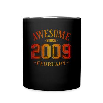 Février 2009 - Anniversaire en février Génial - Mug uni - noir - Devant