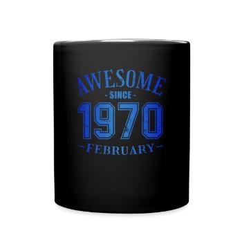Février 1970 - Anniversaire en février Génial - Mug uni - noir - Devant