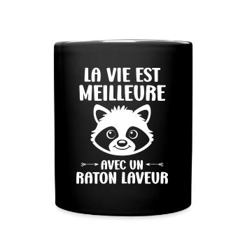 Humour Raton laveur - Mug uni - noir - Devant