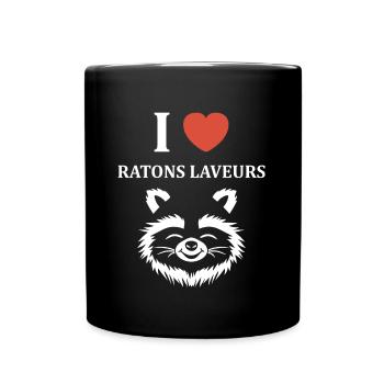 Humour Raton laveur - Mug uni - noir - Devant