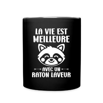 Humour Raton laveur - Mug uni - noir - Devant