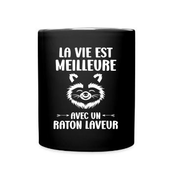 Humour Raton laveur - Mug uni - noir - Devant