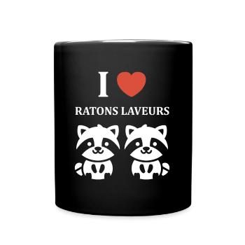 Humour Raton laveur - Mug uni - noir - Devant