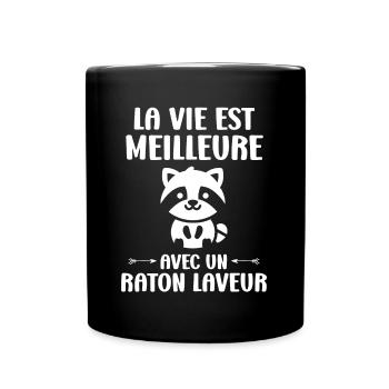 Humour Raton laveur - Mug uni - noir - Devant