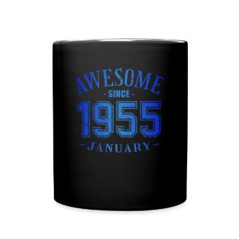 January 1955 - Geburtstag im Januar Awesome - Tasse einfarbig - Schwarz - Vorne