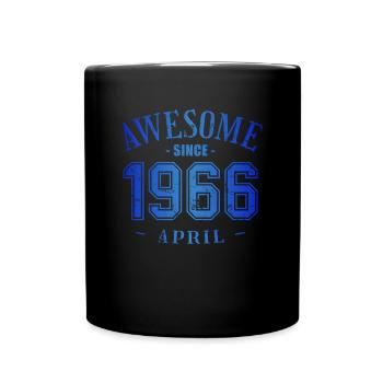 April 1966 - Geburtstag im April Awesome - Tasse einfarbig - Schwarz - Vorne