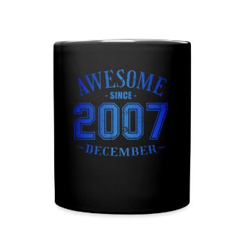 Décembre 2007 - Anniversaire en décembre Génial - Mug uni - noir - Devant
