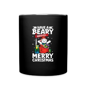 Passez un joyeux Noël avec un ours - Ours de Noël - Mug uni - noir - Devant