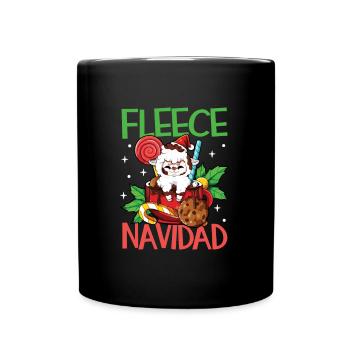 Fleece Navidad - Weihnachten Lama - Tasse einfarbig - Schwarz - Vorne
