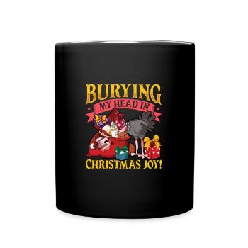 Weihnachten Strauß - Tasse einfarbig - Schwarz - Vorne