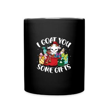 Je vous fais des cadeaux - Chèvre de Noël - Mug uni - noir - Devant