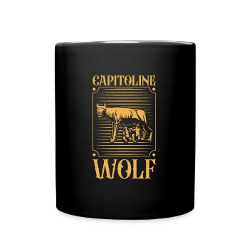 Loup du Capitole - Mug uni - noir - Devant