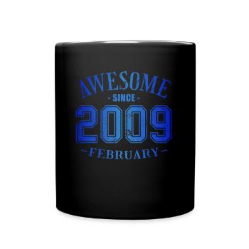 Février 2009 - Anniversaire en février Génial - Mug uni - noir - Devant