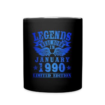 Les légendes sont nées en Janvier 1990 Anniversaire - Mug uni - noir - Devant