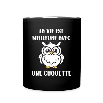 Humour chouette - Mug uni - noir - Devant