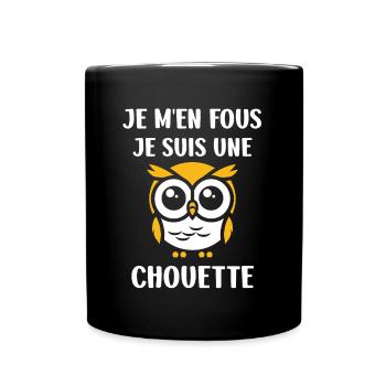 Humour chouette - Mug uni - noir - Devant