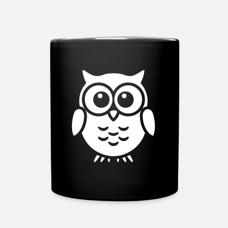Eule - Tasse einfarbig - Schwarz