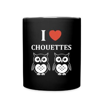 Humour chouette - Mug uni - noir - Devant