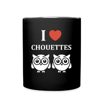 Humour chouette - Mug uni - noir - Devant