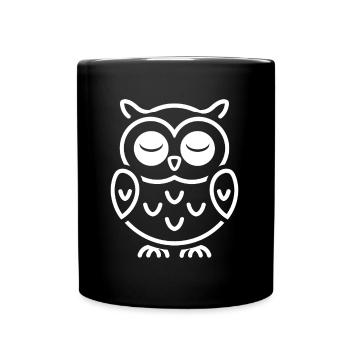 chouette - Mug uni - noir - Devant