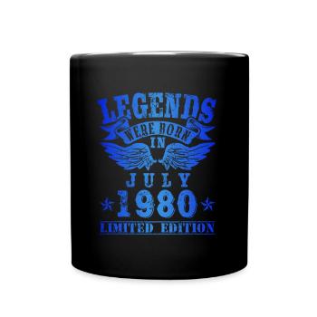 Legends were born in Juli 1980 Geburtstag - Tasse einfarbig - Schwarz - Vorne