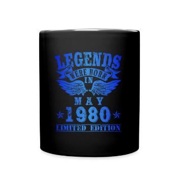 Legends were born in Mai 1980 Geburtstag - Tasse einfarbig - Schwarz - Vorne