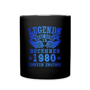 Legends were born in Dezember 1980 Geburtstag - Tasse einfarbig - Schwarz - Vorne