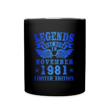 Les légendes sont nées en novembre 1981 Anniversaire - Mug uni - noir - Devant