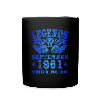 Legends were born in September 1961 Birthday - Full Colour Mug - black - Front