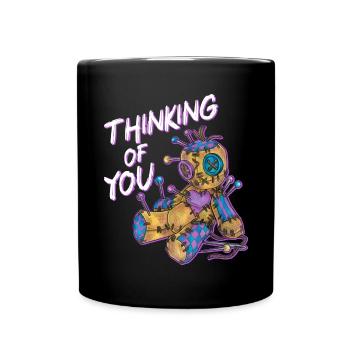 Coole Voodoo Puppe mit Nadeln Goth Gothic Zauber - Tasse einfarbig - Schwarz - Vorne