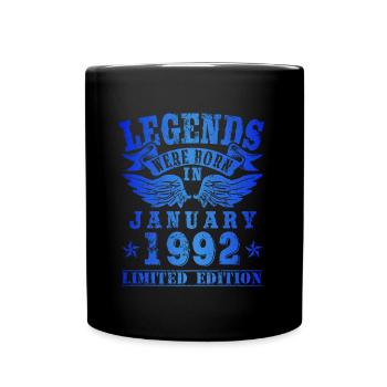 Les légendes sont nées en janvier 1992 Anniversaire - Mug uni - noir - Devant