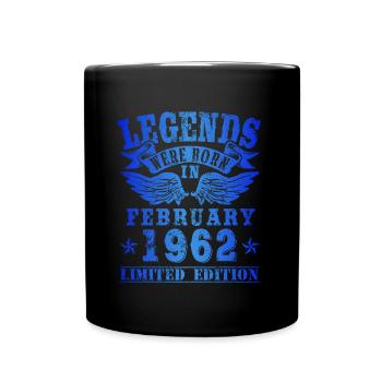 Les légendes sont nées en février 1962 Anniversaire - Mug uni - noir - Devant