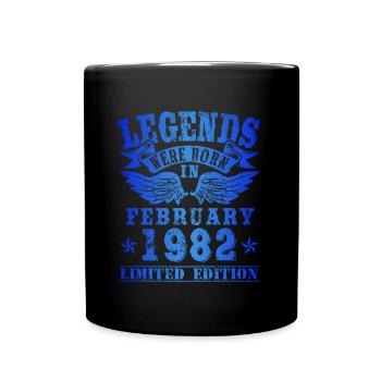 Les légendes sont nées en février 1982 Anniversaire - Mug uni - noir - Devant
