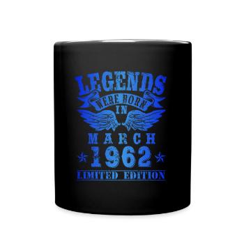 Legends est né en mars 1962 Anniversaire - Mug uni - noir - Devant