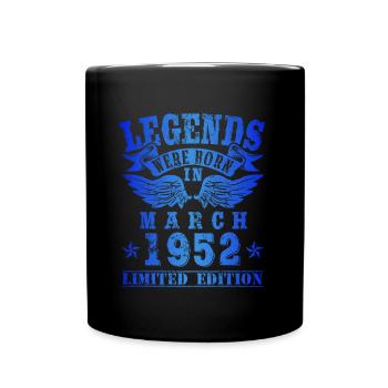 Legends were born in March 1952 Birthday - Full Colour Mug - black - Front