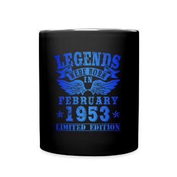 Legends were born in February 1953 Birthday - Full Colour Mug - black - Front