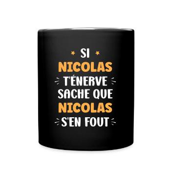 Nicolas - Mug uni - noir - Devant