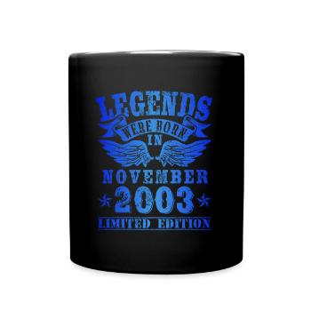 Legends est né en novembre 2003 Anniversaire - Mug uni - noir - Devant
