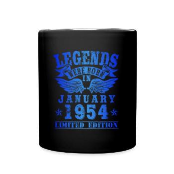 Legends were born in January 1954 Birthday - Full Colour Mug - black - Front